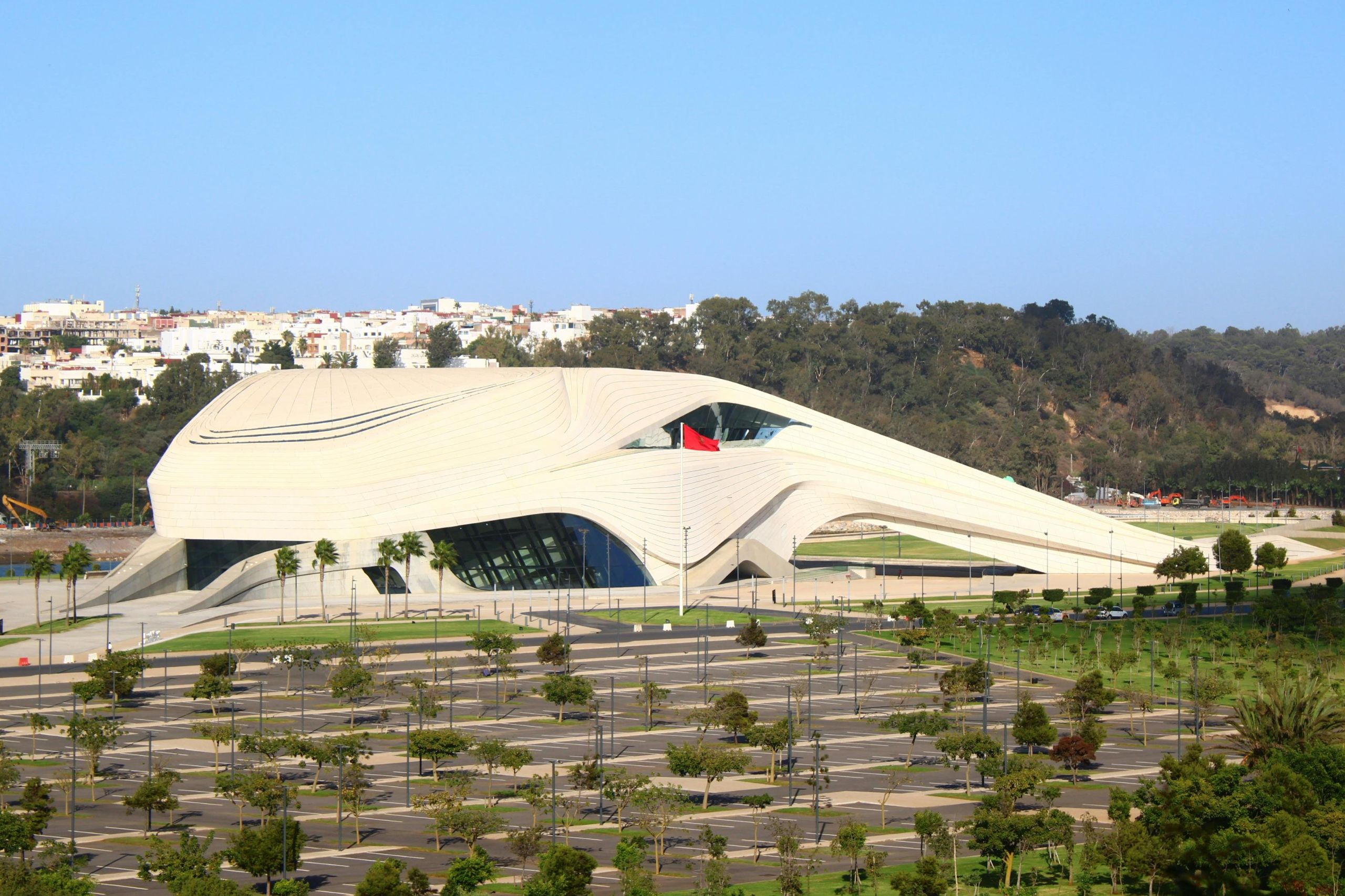 _Aerial view of Rabat Morocco showcasing modern architecture and the Royal Theatre Rabat site along the riverfront